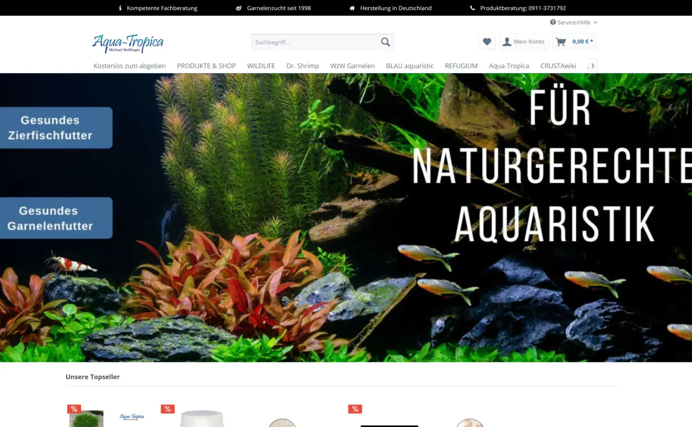 Aqua-Tropica.com - Garnelengroßhandel + Nano-Aquaristik