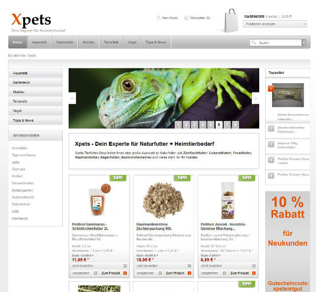 Xpets Onlineshop für Heimtierbedarf